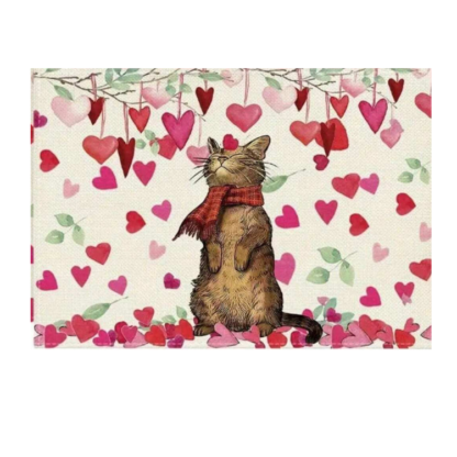 Bordstablett 2-pack - Hjärtlig katt
