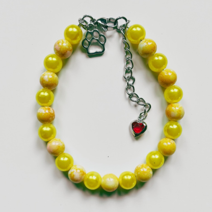 Armband tass&hjärta gul 2