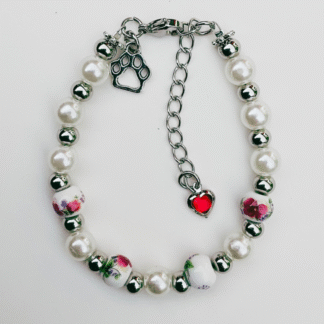 Armband tass&hjärta vit 10