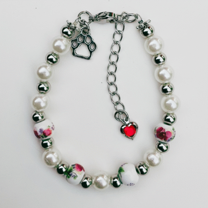 Armband tass&hjärta vit 10