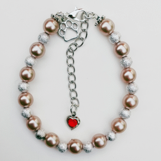 Armband tass&hjärta champagne 1
