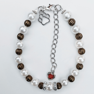 Armband tass&hjärta vit 9