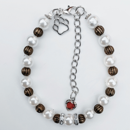 Armband tass&hjärta vit 9