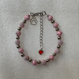 Armband tass&hjärta rosa 6